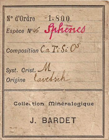 label:Titanite(sphene) from the collection of J. Bardet
