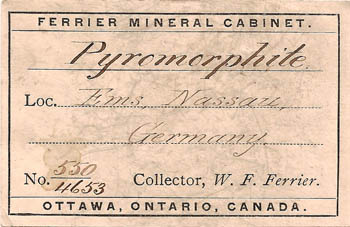 label: Pyromorphite from the collection of W.F. Ferrier