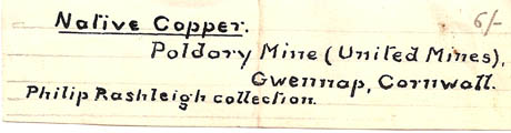 label: Copper from the collection of Philip Rasleigh